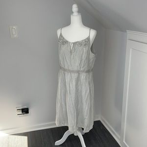 Loft Soft Grey Floral Dress